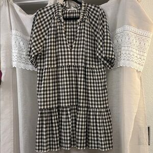 BB Dakota Black and White Gingham Ruffle Dress